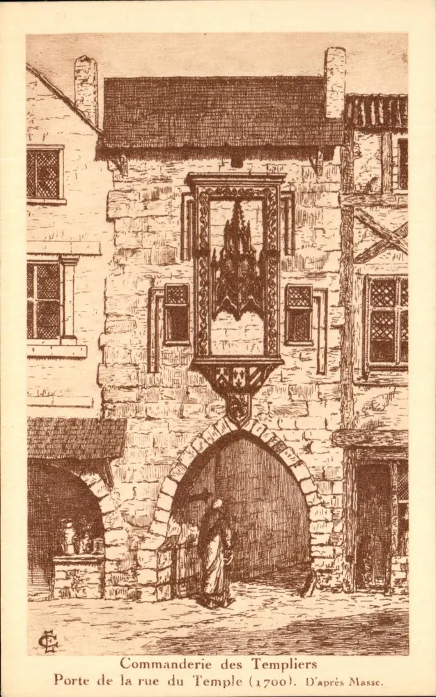 Kommandantur der Templer — Tor der Rue du Temple (1700) — Nach Masse — Héliosadag, La Rochelle - Vorderseite