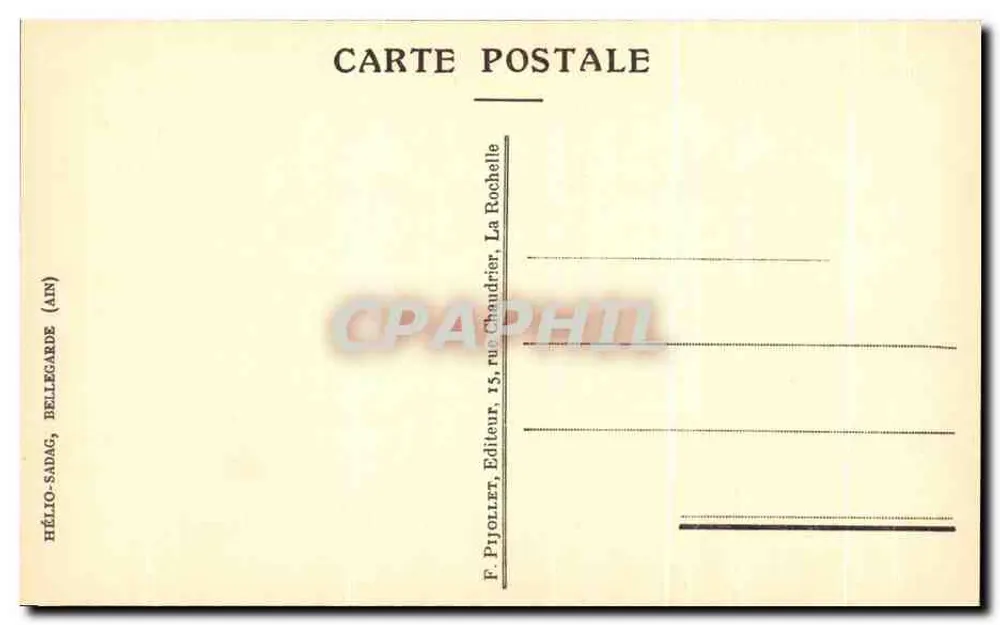 Alter Treppenaufgang des Rathauses — Holzschnitt-Illustration — F. Pjollot, Verleger, La Rochelle - Rückseite