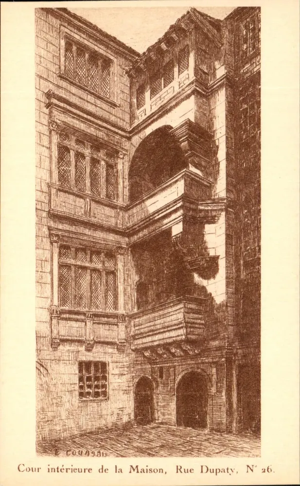 Innere Hof der Wohnung, Rue Dupaty, Nr. 26 — Kupferstich — Verlag F. Pijollet, Hélio-Sadag, La Rochelle - Vorderseite