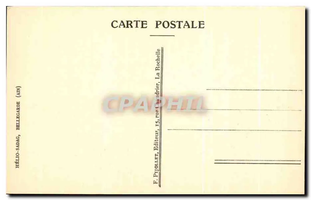 La Verdière (Ansicht des Schlosses) — Ansicht einer Brücke über einen Kanal, umgeben von Bäumen — Verlag F. Pirollier, La Rochelle - Rückseite