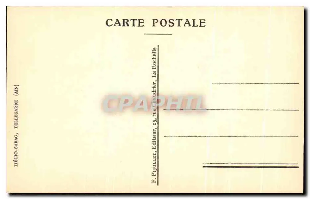 Impasse da Cour du Temple — vista de E. Gourreau — editor F. Pjoller, La Rochelle - Verso