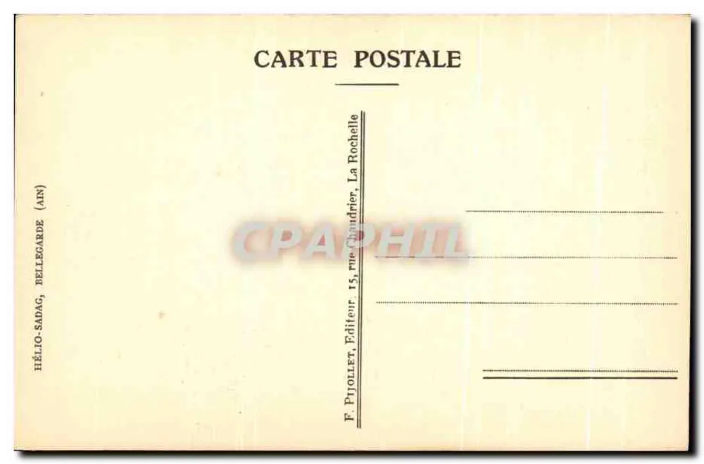 La Verdière (Innenansicht) — Ansicht einer gepflasterten Straße mit Kanal und alten Gebäuden — Verlag F. Ptiollet, La Rochelle - Rückseite