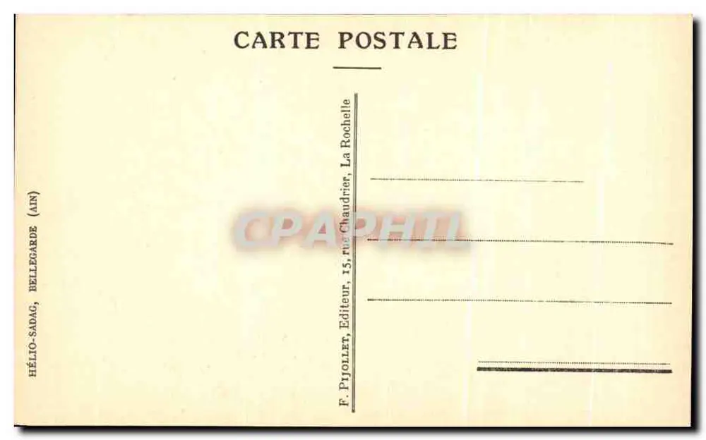 Alter Treppenaufgang des Rathauses — Kupferstich — Verlag F. Pjollot, La Rochelle (Ain) - Rückseite