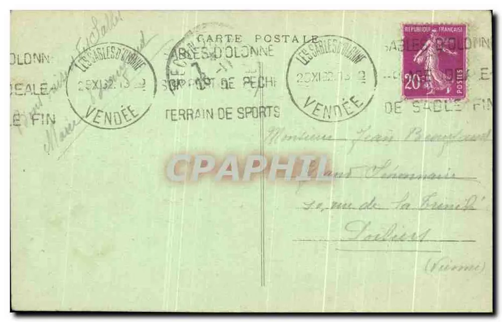 Les Sables-d'Olonne - Die Felsen an der Küste des Puits d'Enfer — Edition des Nouvelles Galeries, n°82 - Rückseite
