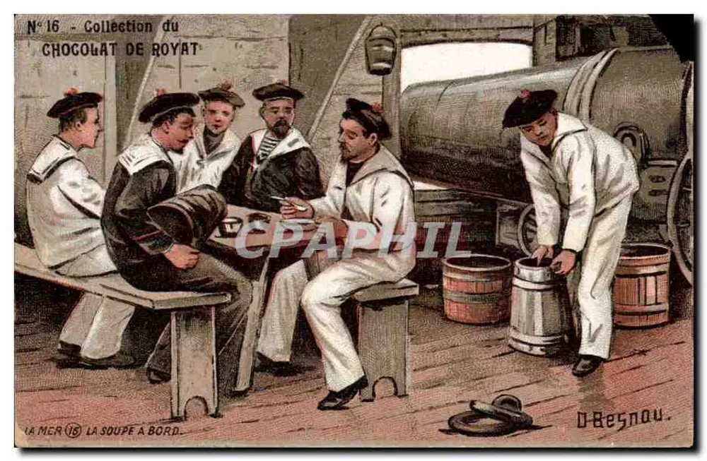 Die Suppe an Bord — Sammlung des Chocolat de Royat — Nr. 16 — D. Besnou - Vorderseite