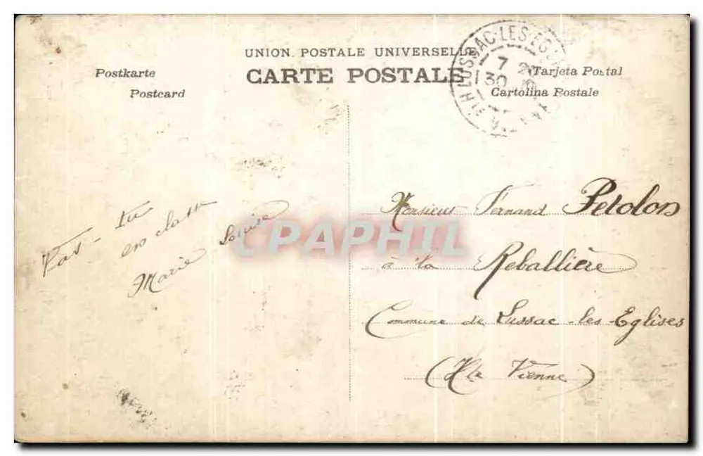 Paris überschwemmt — 29. Januar 1910 — Der Königliche Brücke — C.L. - Rückseite