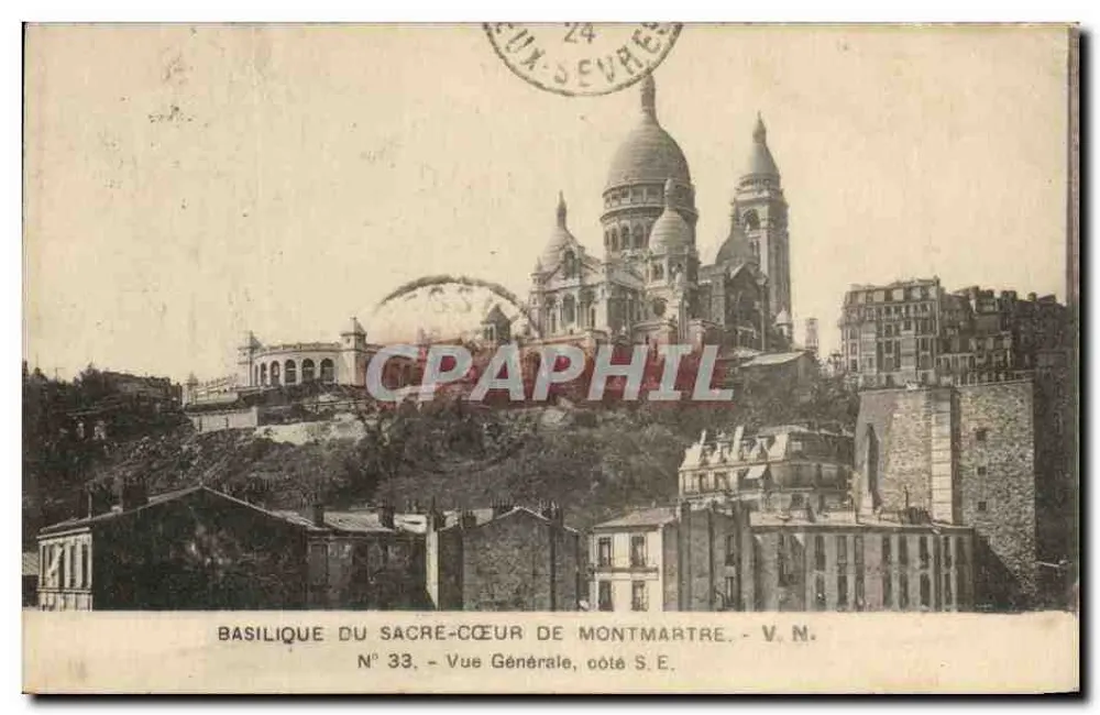 Basilique du Sacré-Cœur de Montmartre — Vue Générale côté S.E. — V.M. N° 33 - Recto