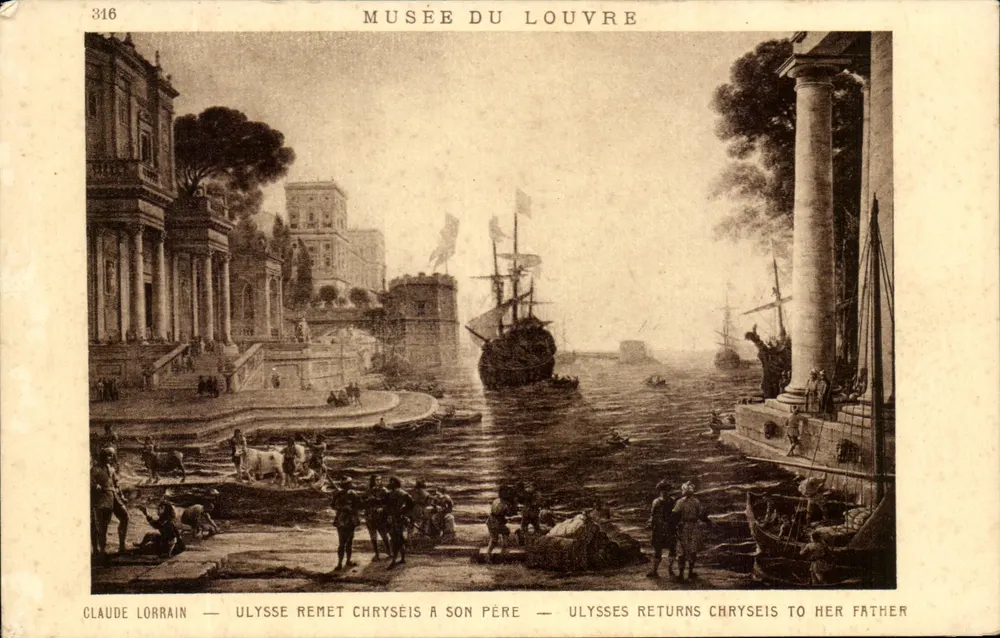 Musée du Louvre — Ulysse bringt Chrysiès ihrem Vater zurück — Claude Lorrain, n°316 - Vorderseite