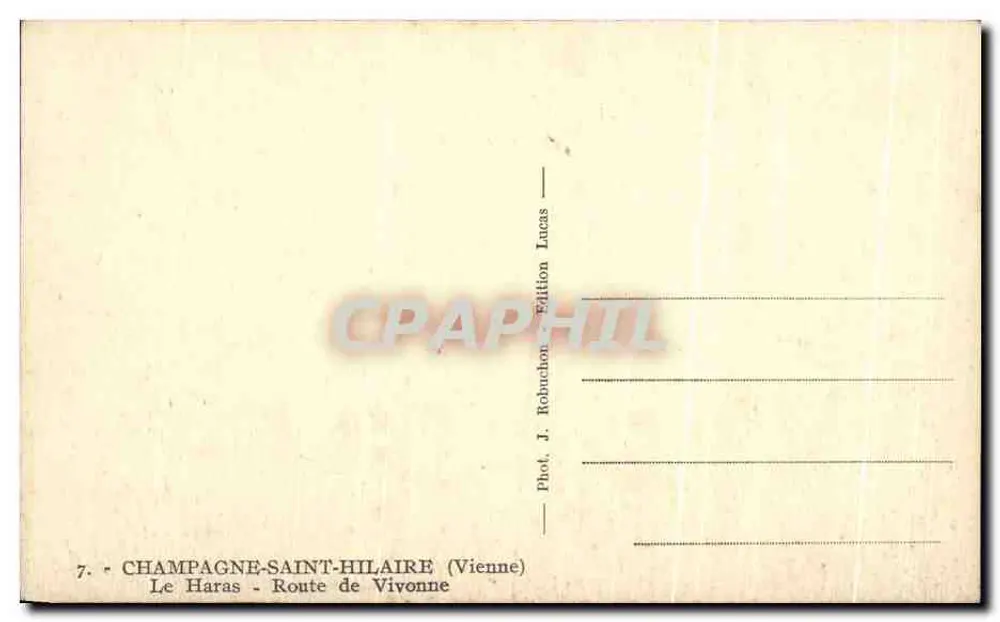 Champagne-Saint-Hilaire — Das Gestüt — Route de Vivonne — Lucas-Ausgabe - Rückseite