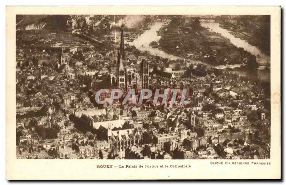Rouen — Das Palast der Justiz und die Kathedrale — Cliché Cie Adrienne Française - Vorderseite