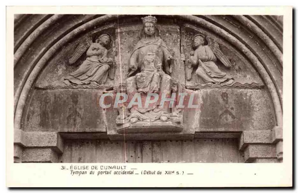 Kirche von Cunault — Tympan des westlichen Portals — Anfang des 13. Jahrhunderts - Vorderseite