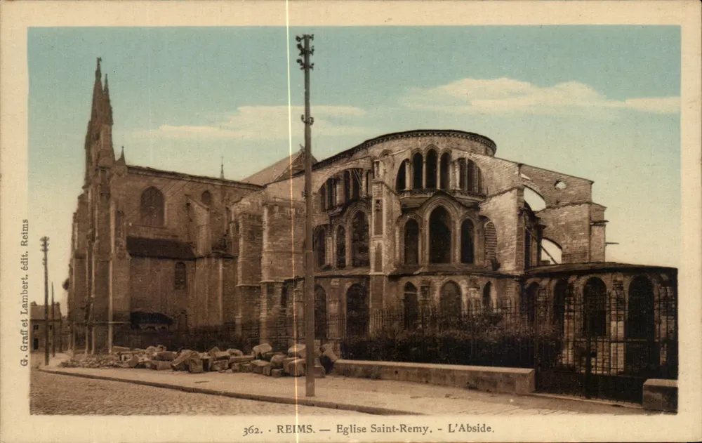 Reims — Igreja de São Rémy — A Abside - Frente