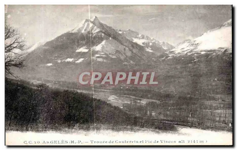 Fundo de Cauterets e Pic de Viscos alt 2141m — Angelès (H.-P.) — Carrache, editor, Pau - Frente