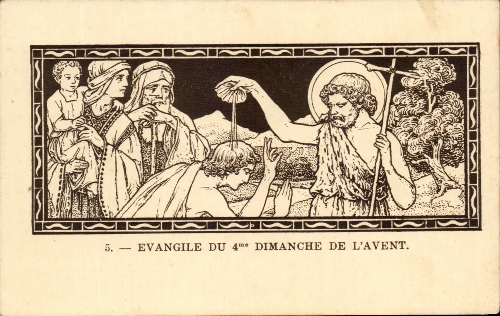 Batismo de Jesus — Evangelho do 4º domingo do Advento — Gravura extraída do Missal Diário do Vespertino - Frente