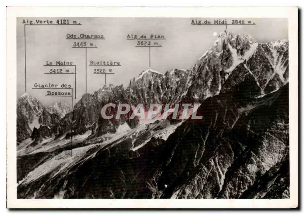 Le Grandi Aiguille — Chamonix-Mont-Blanc — L. Morand, editore a Megève - Recto