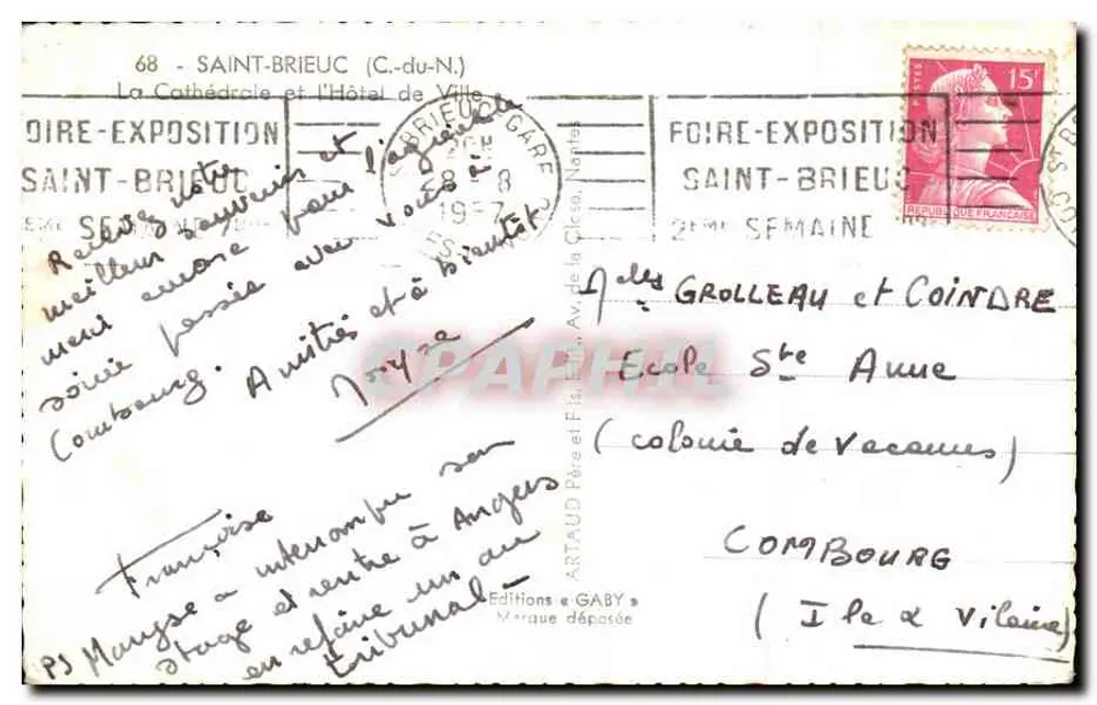 Saint-Brieuc — Cathédrale et Hôtel de Ville — Éditions Gaby - Rückseite