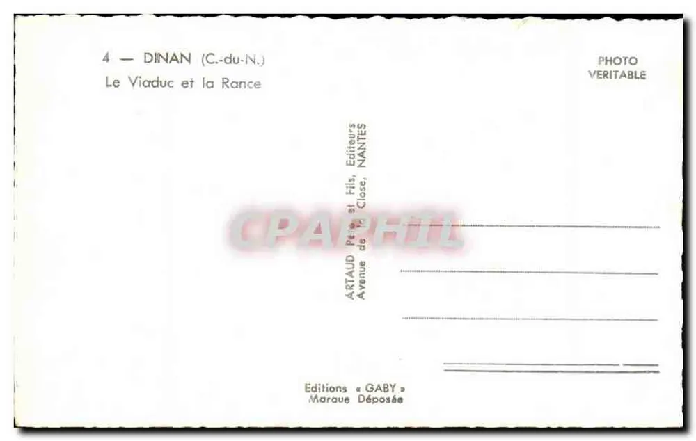 O Viaduto e a Rance — Dinan (C.-du-N.) — Edições Gaby - Verso