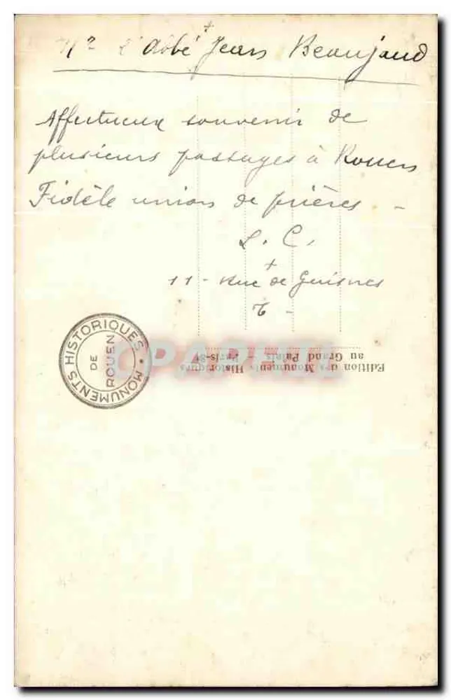 Rouen. Die Kathedrale — Die Gesimse des Portals der Buchhändler — Edition der historischen Denkmäler - Rückseite