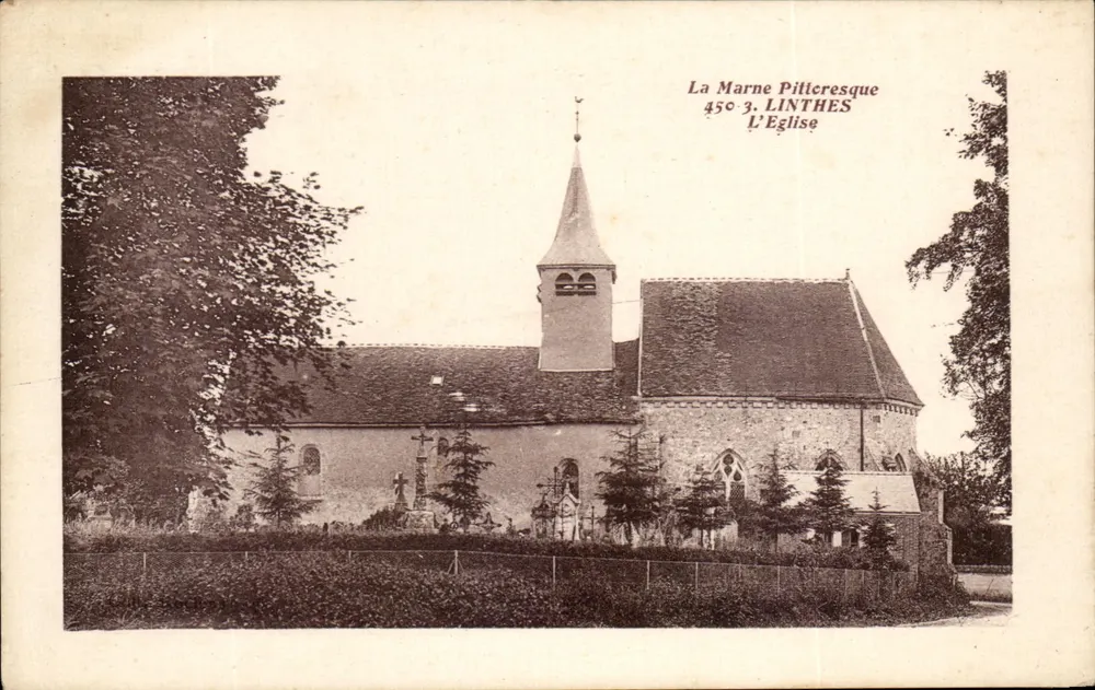 De kerk van Linthès — La Marne Pittcresque — uitgever 'Artistic', 6, rue du Cotenin, Parijs - Voorkant
