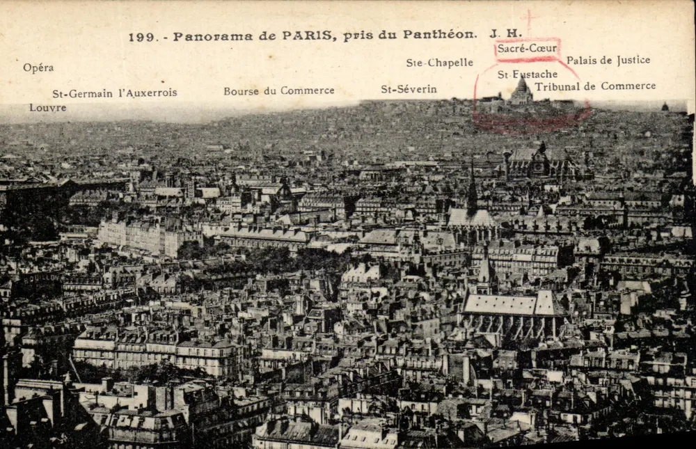 Panorama de PARIS, tirado do Panteão — J. H. — n° 199 - Frente