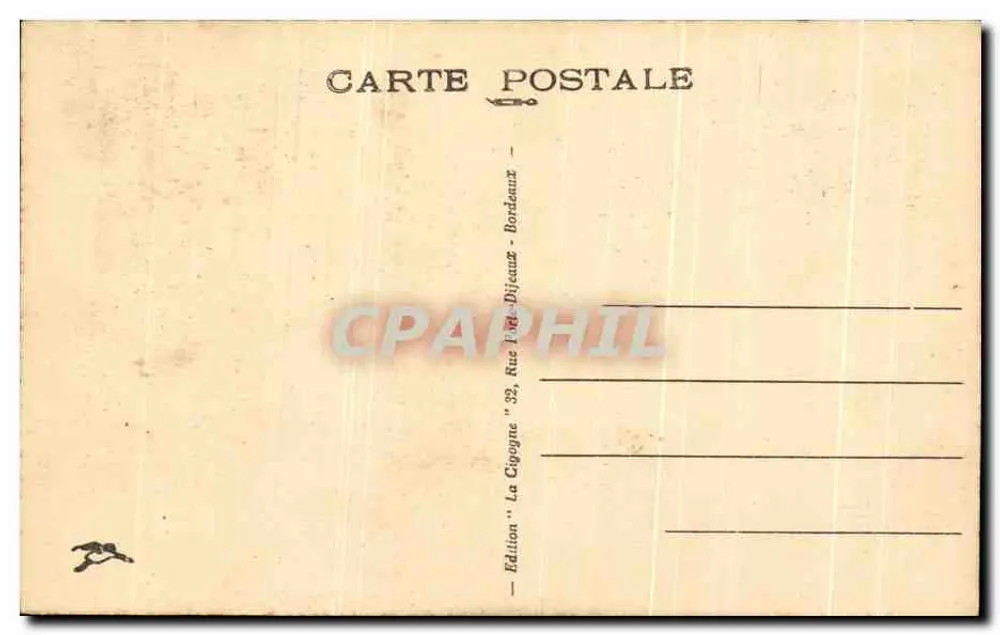 Bordeaux — Die Rostralkolonnaden und die Esplanade des Quinconces — Verlag La Cigogne - Rückseite