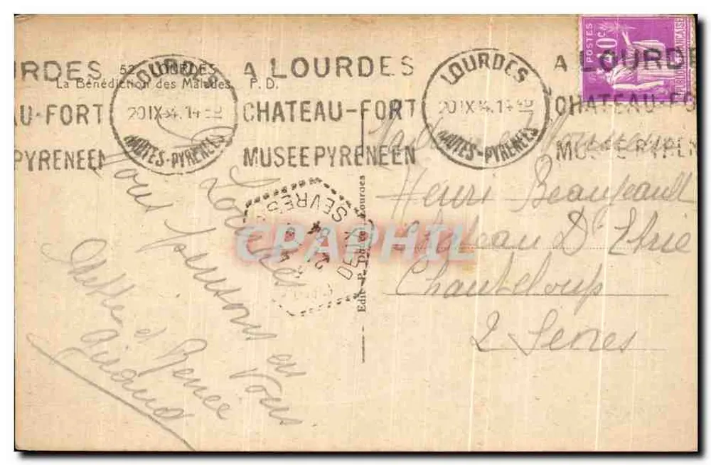 Segnung der Kranken in Lourdes — Éditeur Douces, Nr. 2 Serie - Rückseite