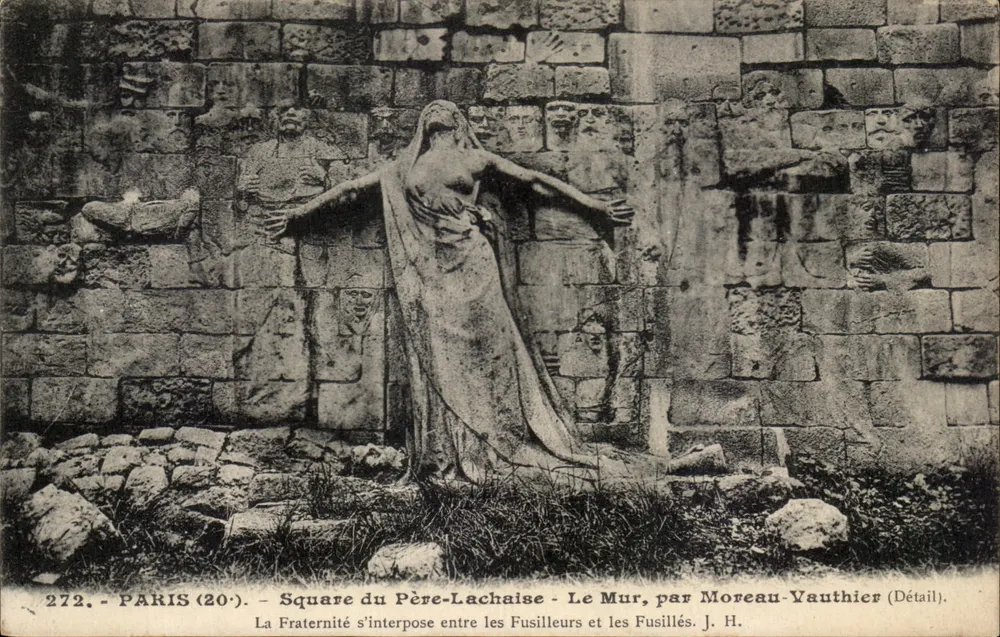 Square du Père-Lachaise - Der Wall, von Moreau-Vauthier (Detail) — Die Brüderlichkeit interveniert zwischen den Schussenden und den Geschossenen — n° 272 - Vorderseite