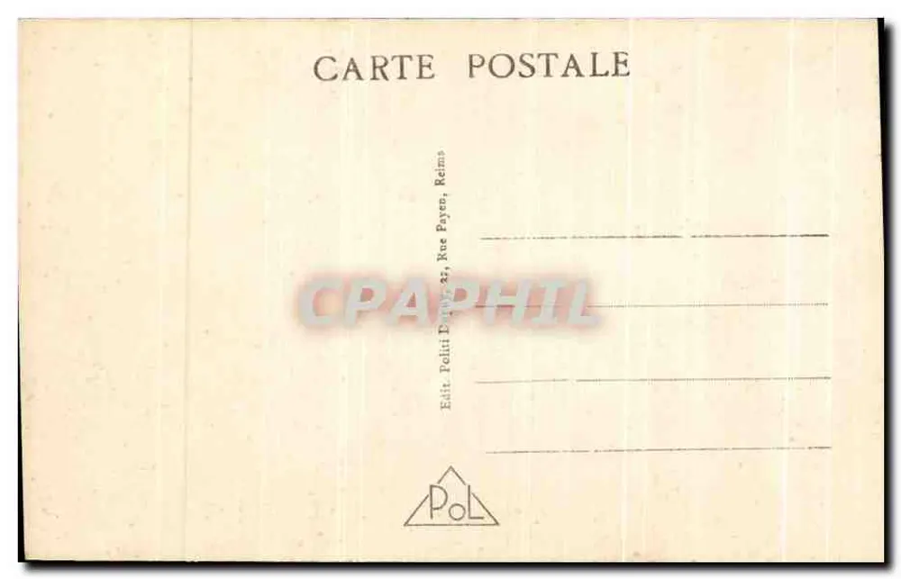 Reims - Igreja de Santa Clotilde — vista do edifício com cúpula e torre, editor Polti Daphin, Reims - Verso