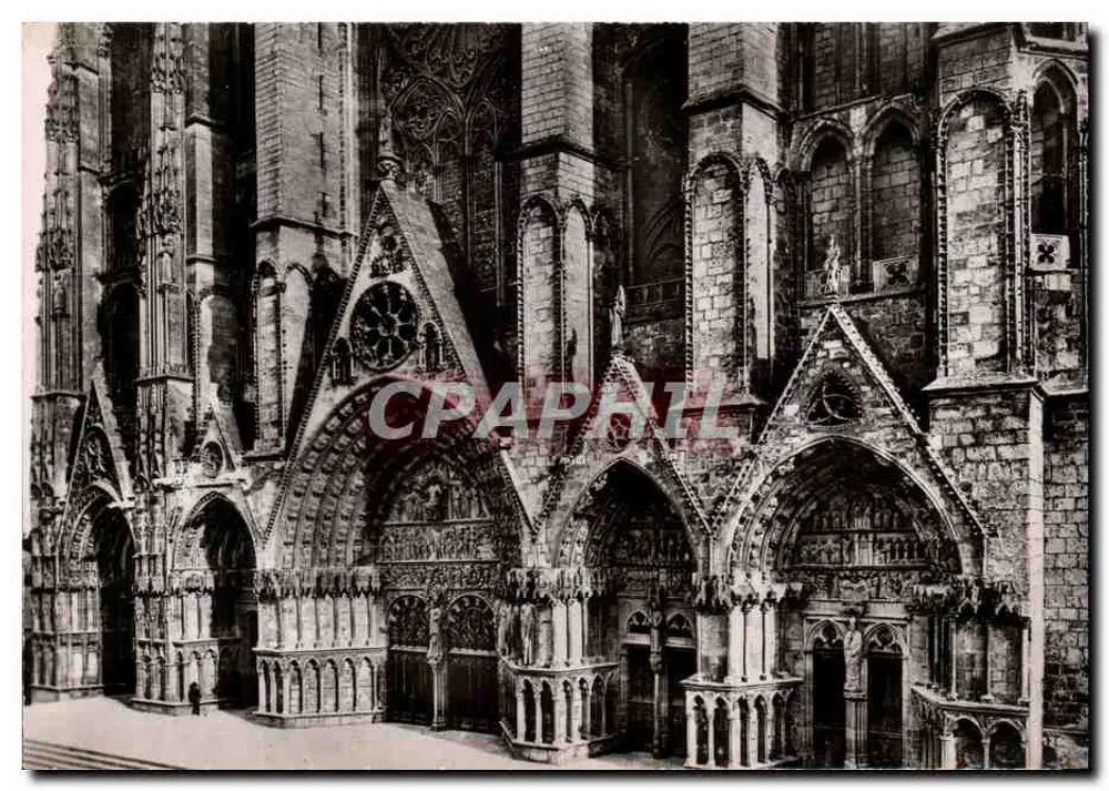 Bourges (Cher) — Catedral Saint-Étienne, Os cinco portais — Serv. Commercial Monuments Historiques, Paris - Frente
