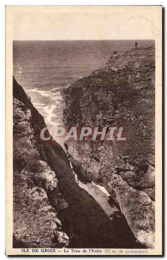 Ilha de Groix — O Buraco do Inferno (72 m. de profundidade) - Frente