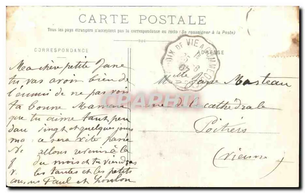 Maraichine à L'Eglise — A. Duchos, Nantes, n° 852 - Verso