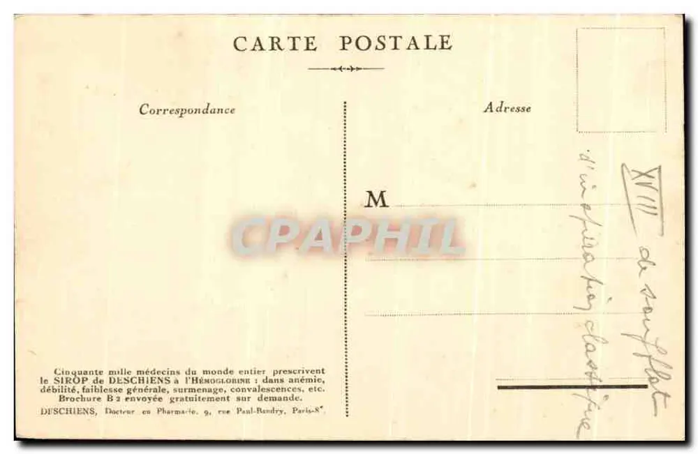 PARIS — Panteão — Oferta de Hémoglobine Deschiens - Verso