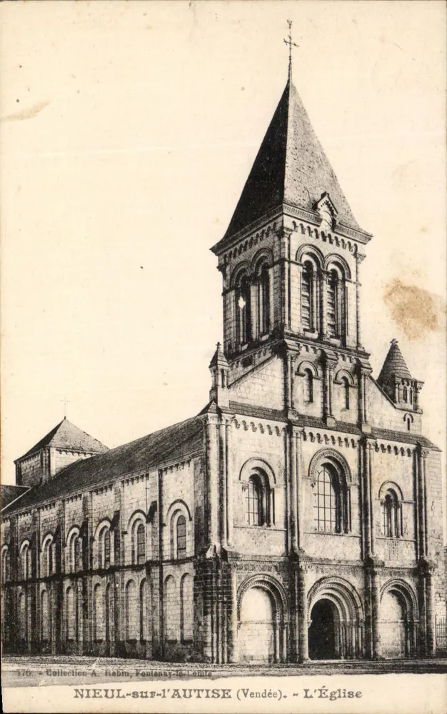 NIEUL-sur-l'AUTISE (Vendée) — A Igreja — Coleção A. Robin, Fontenay-le-Comte - Frente