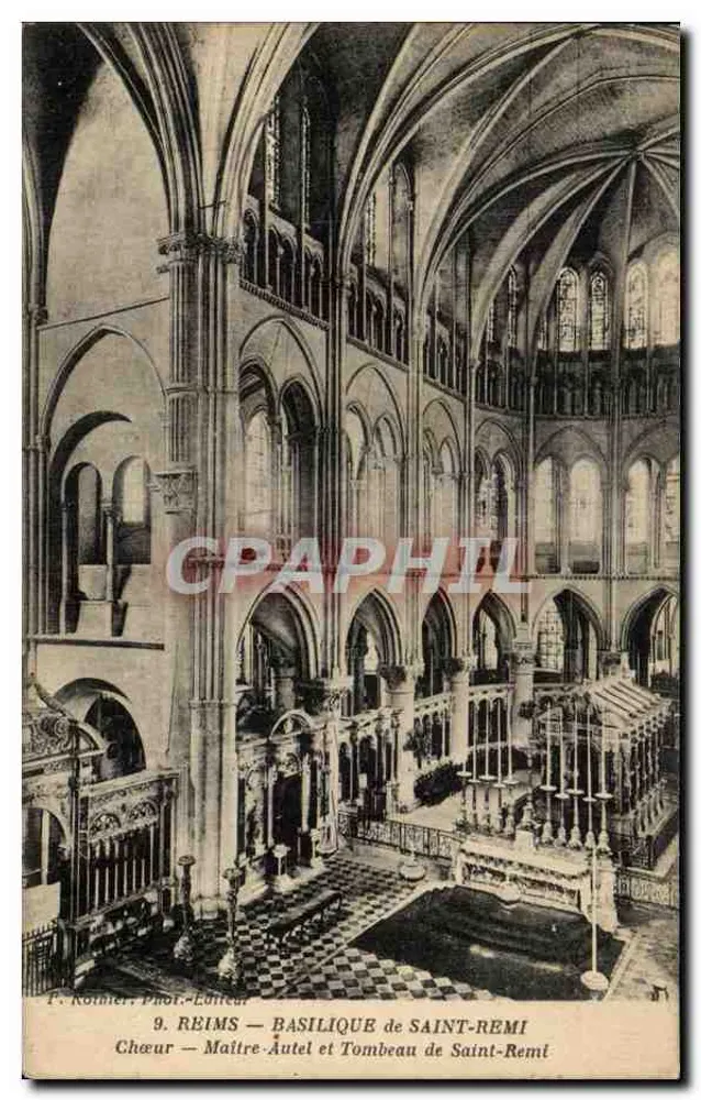 Reims — Basilika Saint-Remi — Chor, Hauptaltar und Grabmal des Heiligen Remi — F. Roilier, Fotograf-Verleger - Vorderseite