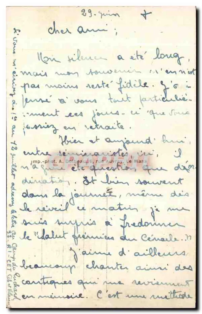 Le Mans — Interior de la Catedral — El Coro consagrado el 24 de Abril de 1254 - Reverso