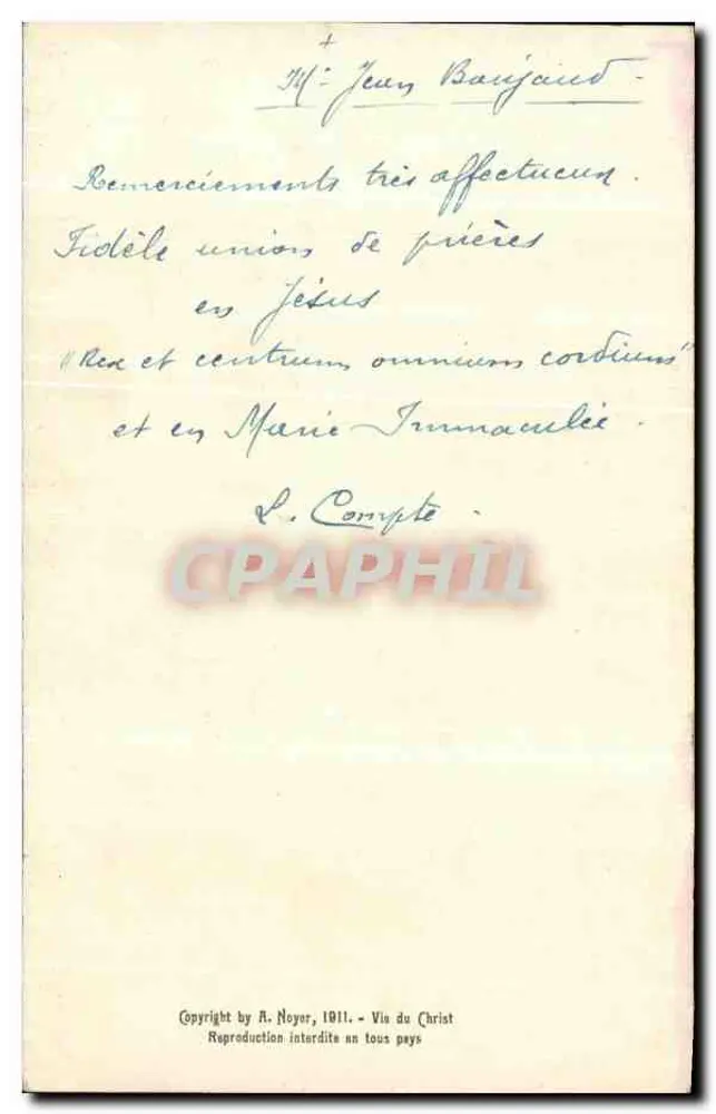 L'Église de la terre (Apothéose) — scène religieuse avec croix et trois personnages — éditeur A.N. PARIS, n°84 - Verso