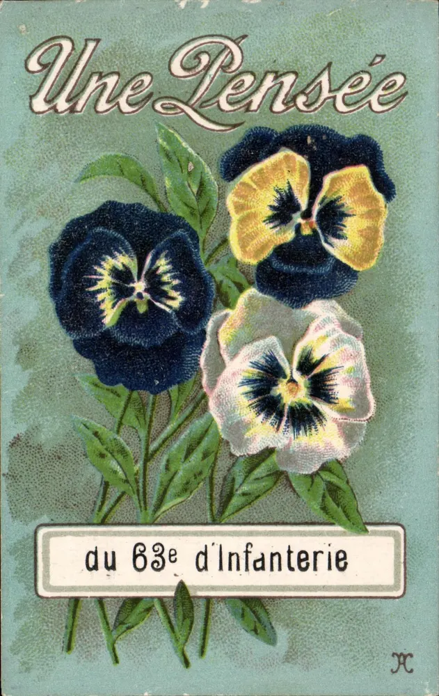 Pensées — vom 63. Infanterieregiment — Verlag J. Bire Bordeaux - Vorderseite