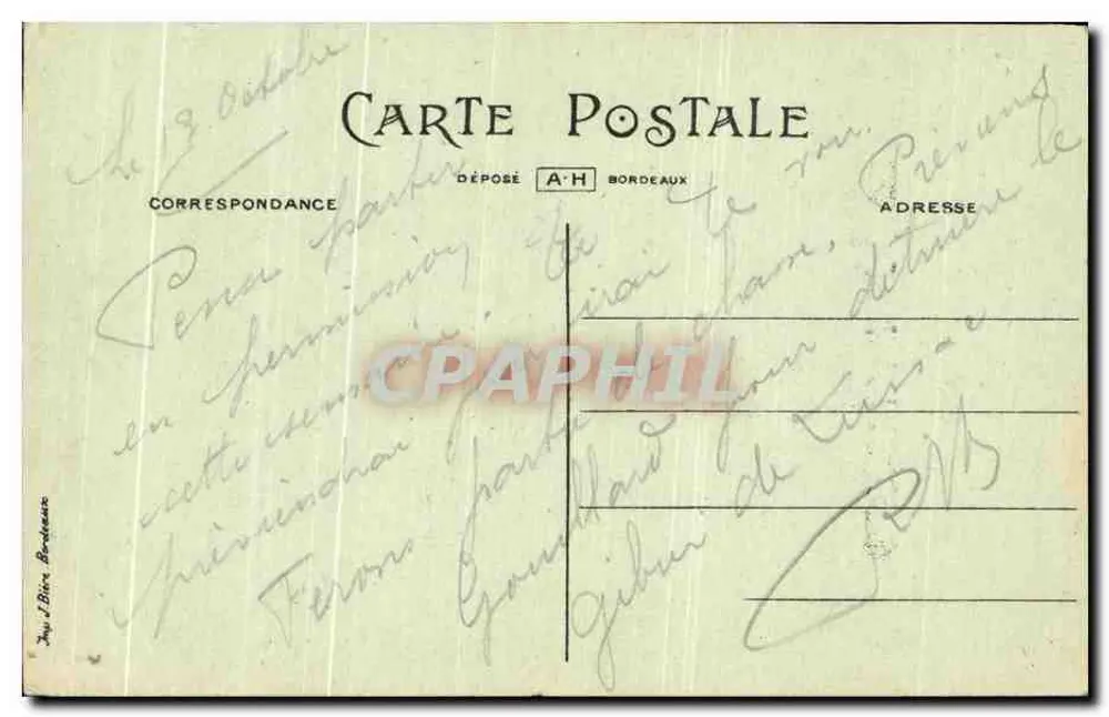 Pensées — vom 63. Infanterieregiment — Verlag J. Bire Bordeaux - Rückseite