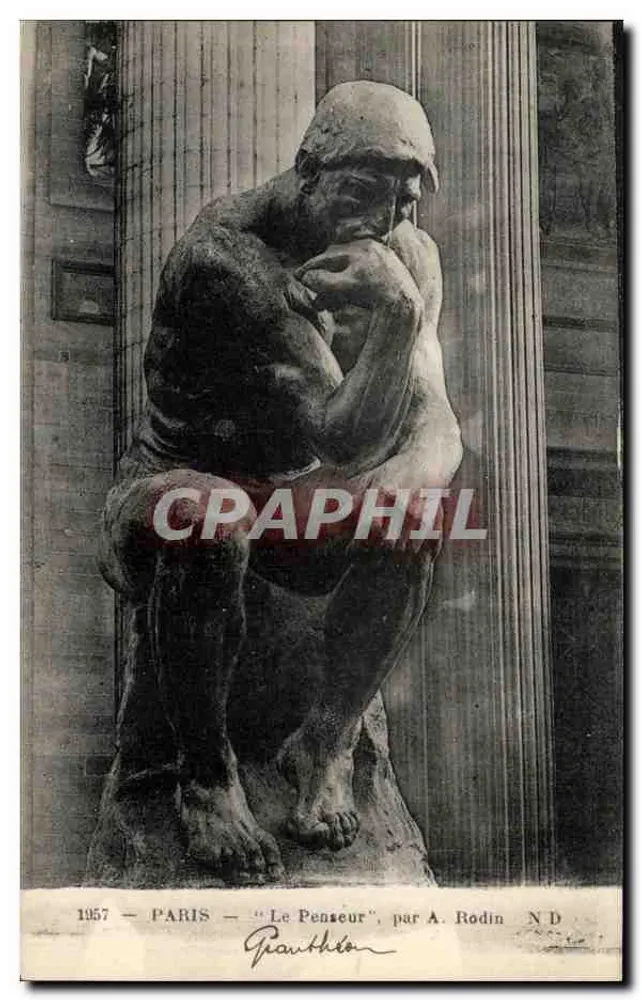 Paryż — Le Penseur, autor A. Rodin — wydawca Granthion, n° ND - Awers