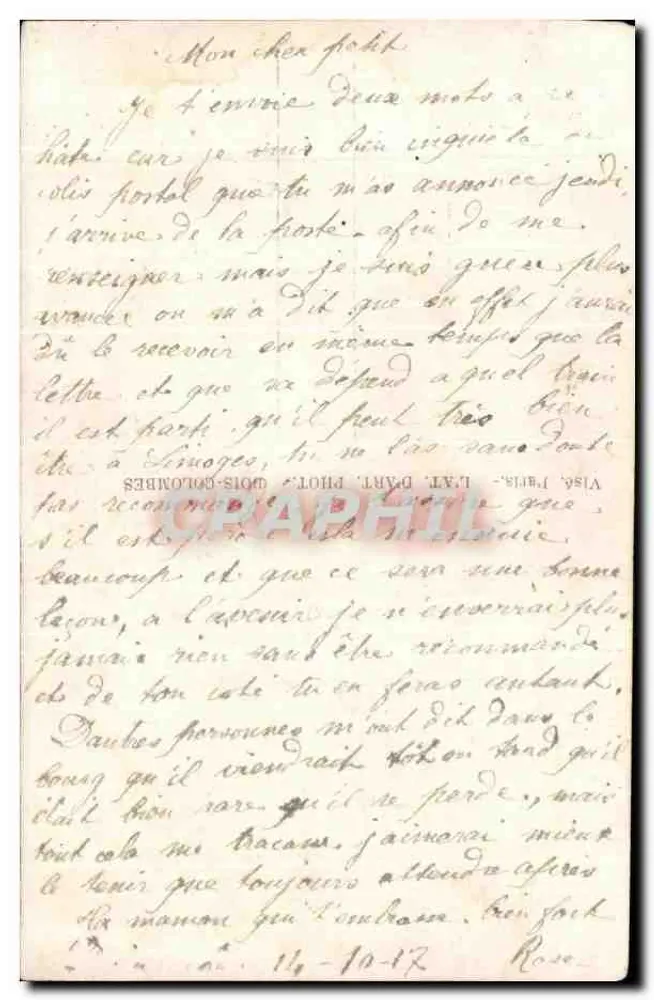 Soldat et enfant avec bouquet — scène patriotique — éditeur FURIA, n° 428/3 - Verso