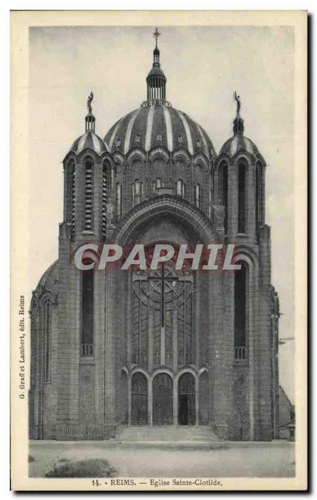 Reims — Igreja de Santa Clotilde — G. Graffet Lambert, editores, Reims, n°14 - Frente