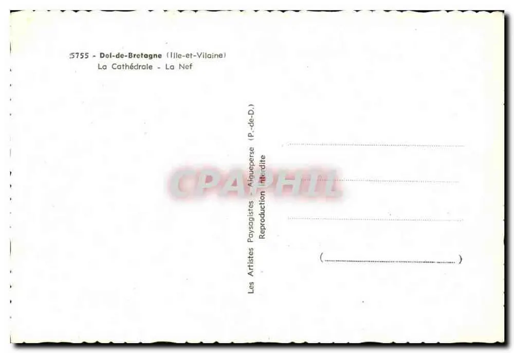 Dol-de-Bretagne (Ille-et-Vilaine) — La Catedral — La Nave — Los Artistas del Paisaje - Reverso