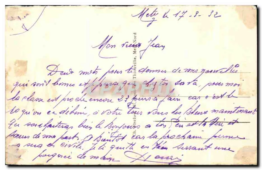 Metz — O Quartel Geral — editor desconhecido, n° 54 - Verso