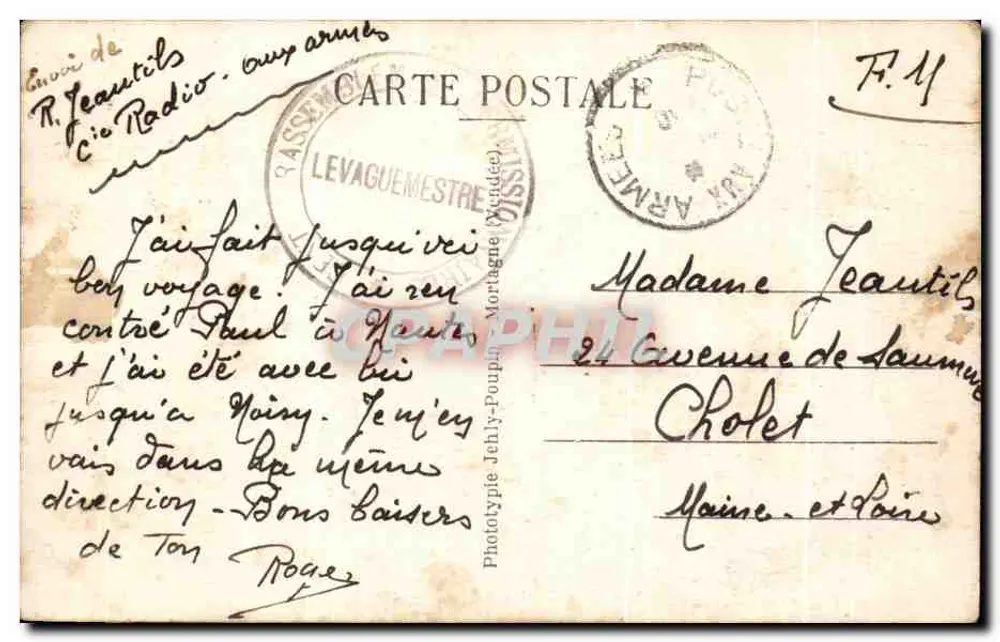 Cholet (M.-et-L.) — Widok z lotu — Fototyp Jolly-Poupin Montagne - Rewers