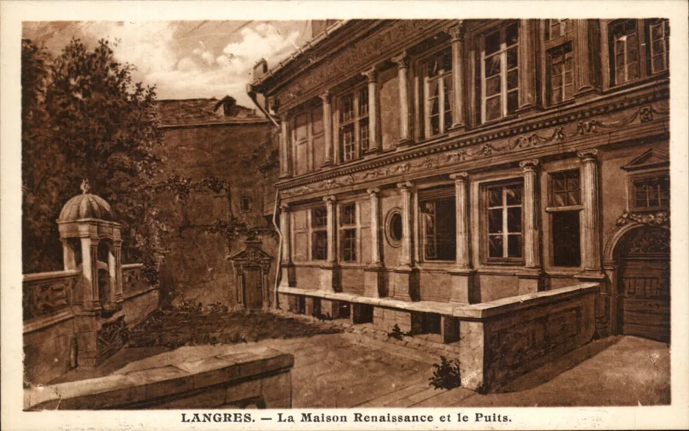 Langres — A Casa da Renascença e o Poço. — Editada por Toulouse-Hugot, Langres - Frente
