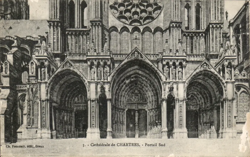 Cathédrale de Chartres — Portail Sud — Ch. Foucault, édit., Dreux - Frente
