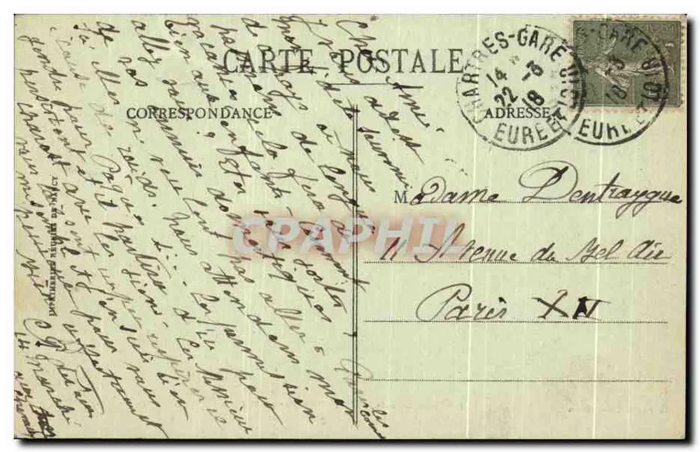 Cathédrale de Chartres — Portail Sud — Ch. Foucault, édit., Dreux - Verso