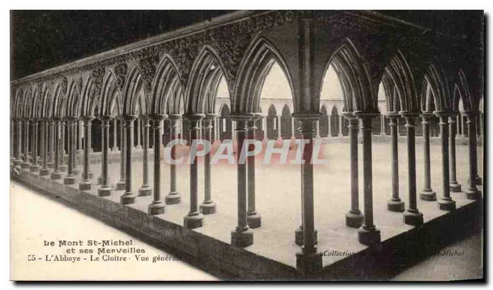 Mont St-Michel - Die Abtei - Der Cloister - Allgemeiner Blick - Vorderseite