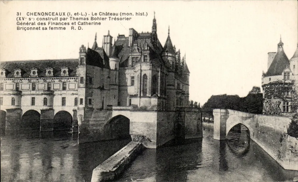 Chenonceaux (Loiret) — O Castelo (mon. hist.) — construído por Thomas Bohier Tesoureiro Geral das Finanças e Catherine Briçonnet sua esposa — R.D. - Frente