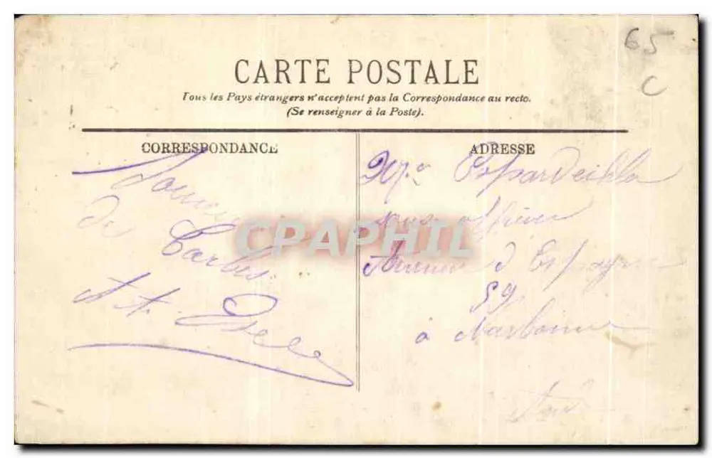 Tarbes — A Praça Marcadieu — LL. - Verso